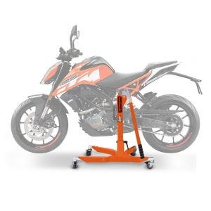 Lève moto centrale compatible avec KTM 125 / 390 Duke 17-24 orange ConStands Power-Classic