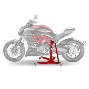 Lève moto centrale compatible avec Ducati Diavel 11-18 rouge ConStands Power-Classic
