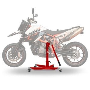 Lève moto centrale compatible avec KTM 950 Supermoto SM / R 05-08 rouge ConStands Power-Classic