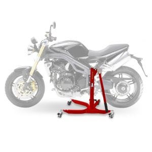 Lève moto centrale compatible avec Triumph Speed Triple 05-10 rouge ConStands Power-Classic