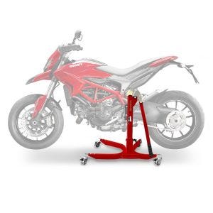 Lève moto centrale compatible avec Ducati Hypermotard 939 16-18 rouge ConStands Power-Classic