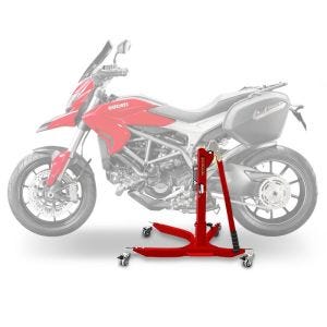 Lève moto centrale compatible avec Ducati Hyperstrada 939 2016 rouge ConStands Power-Classic