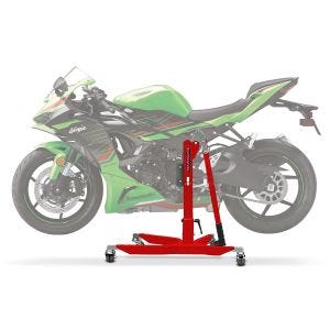 Lève moto centrale compatible avec Kawasaki Ninja ZX-6R 24-25 rouge ConStands Power-Classic
