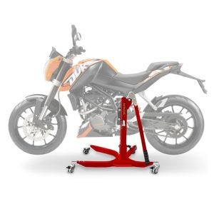 Lève moto centrale compatible avec KTM 125 Duke 11-16 rouge ConStands Power-Classic