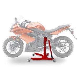Lève moto centrale compatible avec Kawasaki ER-6f 06-11 rouge ConStands Power-Classic