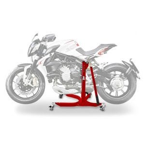 Lève moto centrale compatible avec MV Agusta Brutale 800 Dragster/RR/RC/SCS/Rosso 14-24 rouge ConStands Power-Classic