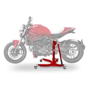 Lève moto centrale compatible avec Ducati Monster 1200 / S 14-20 rouge ConStands Power-Classic