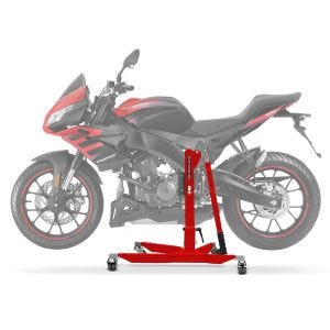 Lève moto centrale compatible avec Aprilia Tuono 125 17-24 rouge ConStands Power-Classic