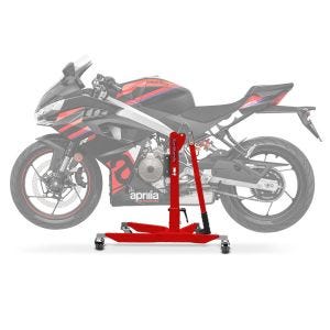 Lève moto centrale compatible avec Aprilia RS 457 24-25 ConStands rouge Power-Classic