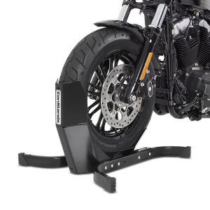 Moto Bloque Roue compatible avec moto custom Iron Béquille Avant ConStands Easy-Plus noir 