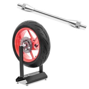 Motorrad Auswuchtachse 19mm mit Klemmkonen / Konus passend für Wuchtbock Auswuchtgerät  Achse / Welle + Wuchtbock ConStands WU-1 Auswuchtgerät schwarz