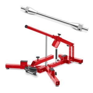 Motorrad Auswuchtachse 19mm mit Klemmkonen / Konus passend für Wuchtbock Auswuchtgerät  Achse / Welle +  Reifenmontiergerät ConStands passend für Motorradreifen 12-21" MD4 rot