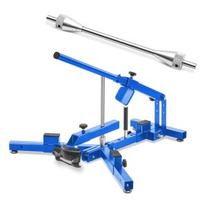 Motorrad Auswuchtachse 19mm mit Klemmkonen / Konus passend für Wuchtbock Auswuchtgerät  Achse / Welle +  Reifenmontiergerät ConStands passend für Motorradreifen 12-21" MD4 blau