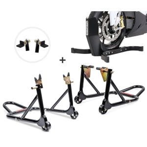 Set SM11 Montageständer Motorradheber ConStands Set und Motorradwippe Easy Plus bis 21 Zoll schwarz_1