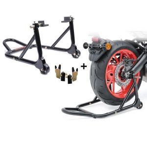 Béquille d'Atelier Moto Set arrière ConStands Universal-Racing noir (paire)