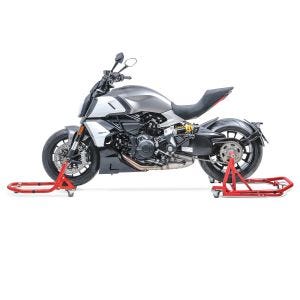 Set Montageständer vorne und hinten mit Rangierhilfe für MV Agusta Brutale 989 R 08-09 ConStands rot MX1_1