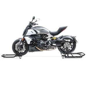 Set Montageständer vorne und hinten mit Rangierhilfe für BMW K 1200 R 05-08 ConStands schwarz MX1_1
