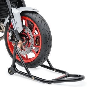 ConStands - Montageständer Vorderrad mit gummierten Aufnahmen Schwarz Motorradheber vorne_1