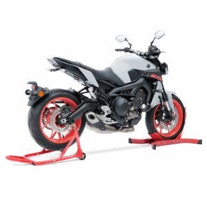 Montageständer Set mit Wippe für Suzuki B-King SRR vorne hinten rot_1