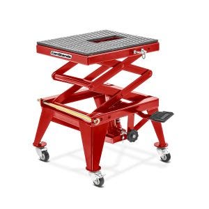 Motorradheber Enduro ConStands Cross-Lift XL Motocross Scherenheber mit Rollen in rot