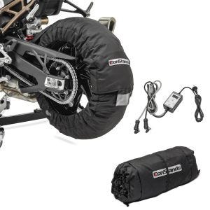 Motorrad Reifenwärmer Set Snaefell ConStands 30-99°C Digital passend für Vorderrad und Hinterrad schwarz DPLU1