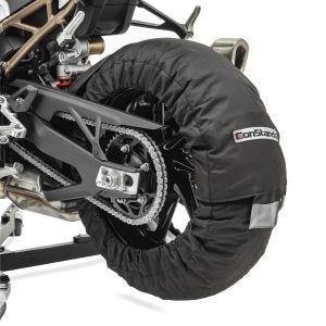 Motorrad Reifenwärmer Set Snaefell ConStands 30-99°C Digital passend für Vorderrad und Hinterrad schwarz DPLU
