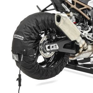 Motorrad Reifenwärmer Set Snaefell ConStands 30-99°C Digital passend für Vorderrad und Hinterrad schwarz DPLB3