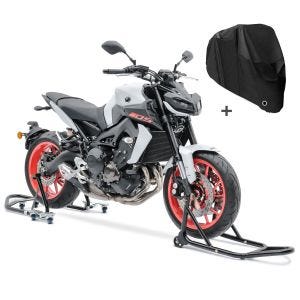 Set SM21 Motorrad Montageständer vorne und hinten ConStands mit Abdeckplande XL schwarz_1