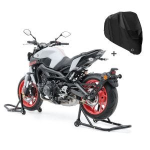 Set SM22 Motorrad Montageständer vorne und hinten ConStands mit Abdeckplande XL schwarz_1