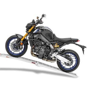 Motorrad Auffahrrampe bis 340 kg ConStands Alu-II Rollschutz DPLB1
