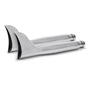 Craftride Pot d'échappement compatible avec Suzuki Intruder VS 1400 / 800 gauche et droite Fishtail chrome