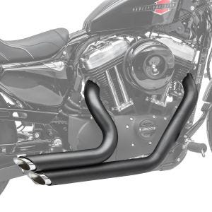 Pots d'échappement compatible avec Harley Davidson Sportster 1200 Nightster 08-12 noir Craftride