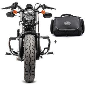 Set STM2 Sturzbügel Mustache mit Hecktasche TM2 14 Liter für Harley Sportster 04-20 Craftride_1