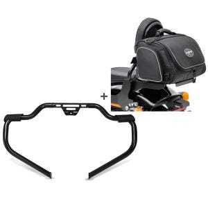 Set STM14 Sturzbügel Mustache und Sissybar Hecktasche TM2 für Harley Softail Sport Glide 18-20 Carftride_1