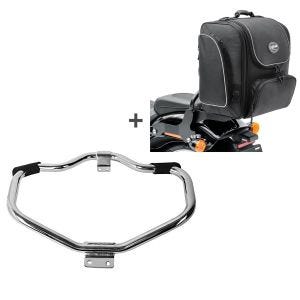 Set STM17 Sturzbügel Mustache und Sissybar Hecktasche TM4 für Harley Sportster 883 R Roadster 04-15 Carftride_1
