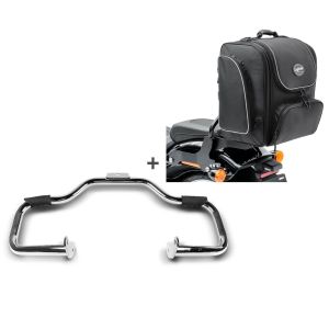 Set STM18 Sturzbügel Mustache und Sissybar Hecktasche TM4 für Harley Softail Springer 00-04 Carftride_1