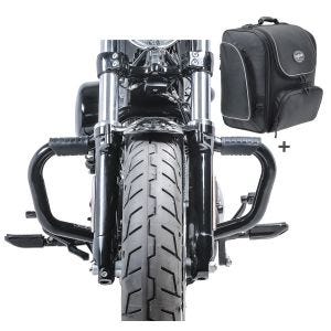 Set STM27 Sturzbügel Mustache mit Hecktasche TM4 für Harley Sportster 883 R Roadster 04-15 Craftride_1