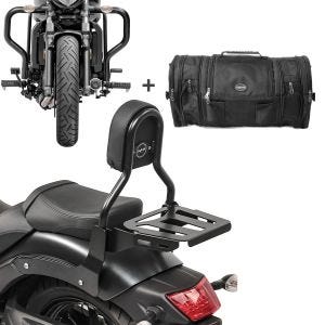 Sissybar Set für Kawasaki Vulcan S 15-20 mit Sturzbügel und Hecktasche Craftride RH14-1_1