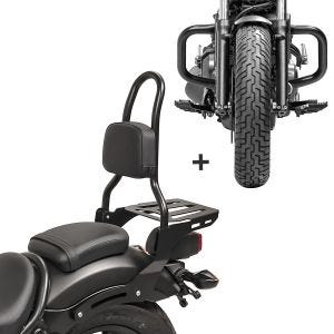 Sissybar Set für Honda Rebel 500 17-19 mit Sturzbügel Craftride RH8-3_1