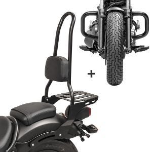 Sissybar Set für Honda Rebel 500 17-19 mit Sturzbügel Craftride RH8-4_1