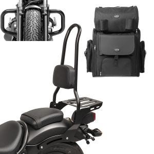 Sissybar Set für Honda Rebel 500 17-19 mit Sturzbügel und Sissybartasche Craftride RH9-4_1