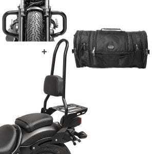 Sissybar Set für Honda Rebel 500 17-19 mit Sturzbügel und Hecktasche Craftride RH10-4_1
