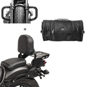 Sissybar Set für Honda Rebel 500 17-19 mit Sturzbügel und Hecktasche Craftride RH10-5_1