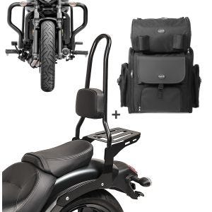 Sissybar Set für Kawasaki Vulcan S 15-20 mit Sturzbügel und Sissybartasche Craftride RH13-4_1