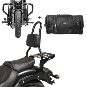 Sissybar Set für Kawasaki Vulcan S 15-20 mit Sturzbügel und Hecktasche Craftride RH14-3_1