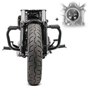 Sturzbügel Set für Harley Sportster 1200 Custom 04-19 mit LED Scheinwerfer 5,75 Zoll Craftride S-S1_1