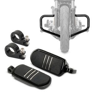 Pare carter avec respose-pieds 38mm set compatible avec chopper / custombikes Breakout / 114 18-24 Craftride FS2 Mustache noir