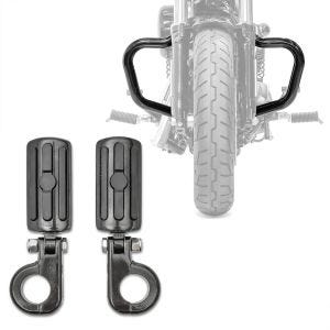 Pare carter avec respose-pieds 38mm set compatible avec chopper / custombikes 1200 Nightster 08-12 Craftride FS4 Mustache noir