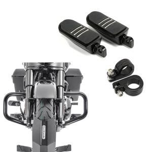 Pare carter avec respose-pieds 38mm set compatible avec chopper / custombikes Touring 09-24 Craftride FS10 Mustache noir