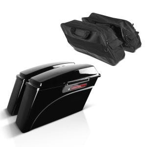 Seitenkoffer LB für Harley Davidson Road King Custom 05-07 mit Innentaschen schwarz_1